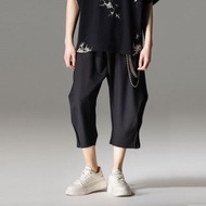 【推薦】男士褶皺直筒休閑短褲 夏季七分褲