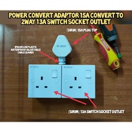 POWER CONVERTER ADAPTOR 15A CONVERT TO 13A SWITCH SOCKET OUTLET