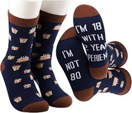 80th Birthday Gifts for Women Men 80th Birthday Sock Funny 80th Birthday Gift I'm not 80 I'm 18 with