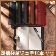 Crazy Horse Leather Notebook tn Travel Diary Genuine Leather Loose-leaf Book Detachable Journal Busi