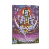 ToMart Hindu Supreme God Shiva Poster Vintage Art Painting Canvas Print (4) Canvas Painting Wall Art