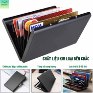 RFID-resistant multi-compartment stainless steel anti-theft credit card wallet rfid card holder rfid