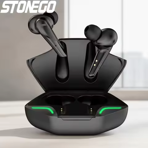 STONEGO Bluetooth 5.0 Wireless Gaming Headphones Earbuds Dual Mode Noise Cancelling Waterproof Earph