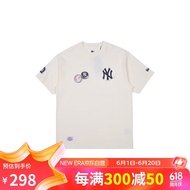 NEW ERA男女情侣款MLB系列纽约洋基队印花圆领短袖T恤13559698-XL