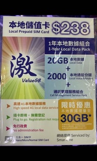 香港1年30GB上網卡