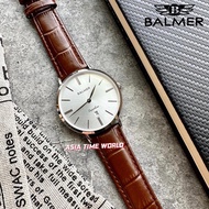 [Original] Balmer 1001G SS-1 Sapphire Men's Watch with Silver Dial Brown Genuine Leather | Official Warranty