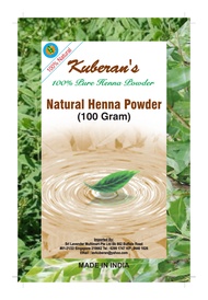 [Bundle of 2]KUBERAN'S 100% PURE NATURAL HENNA POWDER 100GRM