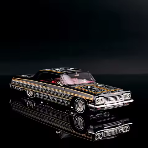 FineWorks 1/64 Impala Exhibition Limited Edition Jumping Car Painted Alloy Car Mode