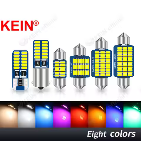 KEIN 2PCS 12V 24V T10 Festoon BA9S W5W C5W C10W 5W5 T4W 28mm 31mm 36mm 39mm 41mm Truck Car Light Int