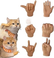 Mini Hands for Cats, Tiny Finger Hands, Little Cat Hands for Fingers, Finger Puppet for Cat Paws, Finger Gloves for Cats, Small Tiny Hands Soft for Cat Massage (6pcs)