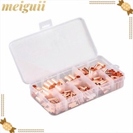 MEIGUII 250Pcs Copper Tube Connector, Gold Copper Material Terminal Copper Connector, GT Tube Connec