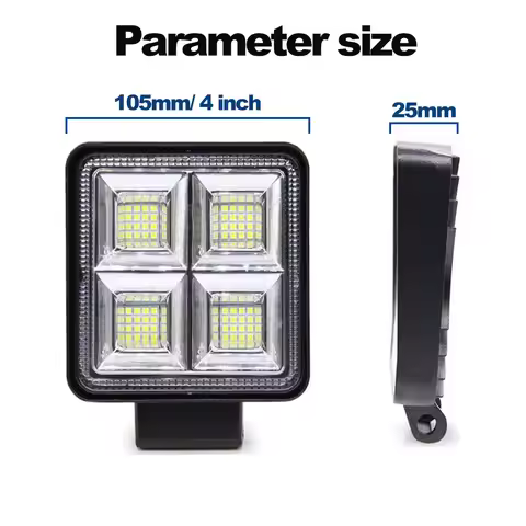 2pcs High Power 64 Led Work Light For Car 12V 24V Trucks Tractor 4x4 Off road SUV UTV 4WD Driving Fl