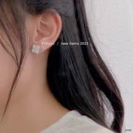 PTNACC Cute 4-leaf clover earrings and earrings with stones and petal edges