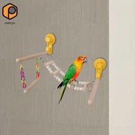 [prettyia] Suction Cup Wood Perch Toy Window And Shower Perch Toys for Budgie Lovebird