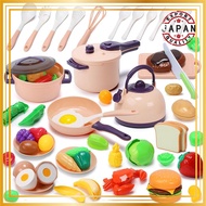 Cute Stone 51-Piece Play Food Set - Educational Toys, Pressure Cooker, Cookware for Pretend Play, Re