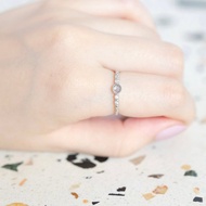 藍托帕石925純銀蛋糕鋯石戒指