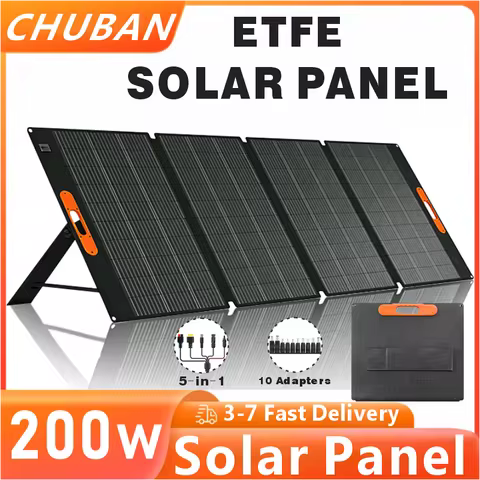 200W Folding Solar Panel 100W Flexible Solar Charger 21V Portable Solar Power Bank Waterproof IP68 f