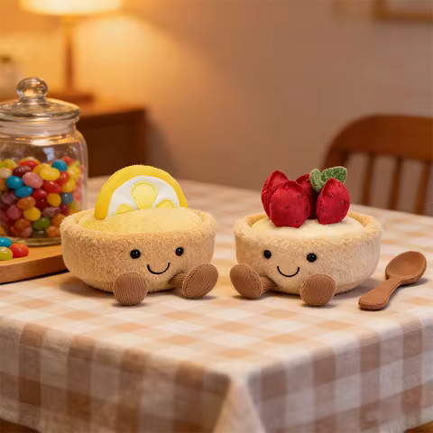 Jellycat Hot Food Series Plush Toys Strawberry Tower And Lemon Tower Wafle Stuffed Animals Kawaii Cu