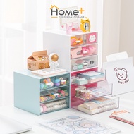 (HOME+) Desktop transparent drawer storage box office file storage box bedroom study overlay combina