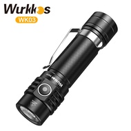 Wurkkos WK03 18650 EDC Light with Nichia 519A 5000K 1200lm 194M /USB C Rechargeable