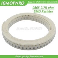 300pcs 0805 SMD Resistor 2.7 ohm Chip Resistor 1/8W 2.7R 2R7 ohms 0805-2.7R