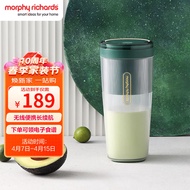 摩飞电器（Morphyrichards）榨汁机 便携式榨汁杯 网红无线充电果汁机 料理机迷你随行杯 MR9800 翡冷绿