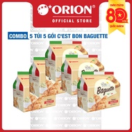 Combo of 5 Bags of C'est Bon Orion Baguette Oven-Baked Garlic Butter Flavor (5 packs/Bag)
