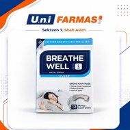 U.n.i Farmasi Breathe Well Nasal Strips Clear SM/MED 12 Pcs Drug Free