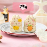 Rabbit Mooncake Mould 75g Moon Cake Mold Handpress Plastic Molder Chinese Flower Stamp Cookie Tart M