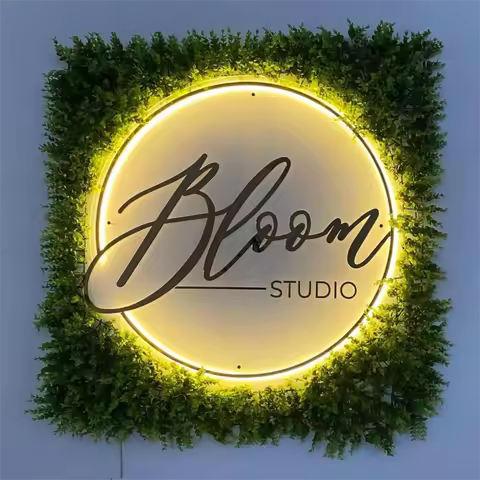 Custom LED Acrylic Sign 3D Metal Beauty Nails Logo Salon Backlit Company Hair Studio Sign Bar LED Ne