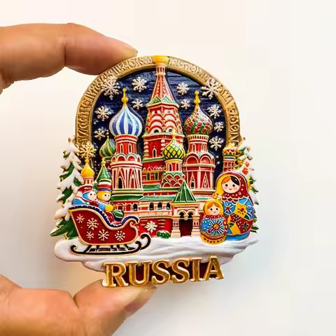 St. Basil's Cathedral in Russia Refrigerator Magnet Resin 3D Relief Magnet Tourist Souvenir