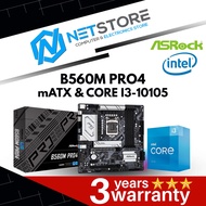 PWP ASRock B560M PRO4 mATX & INTEL CORE I3-10105 PROCESSOR