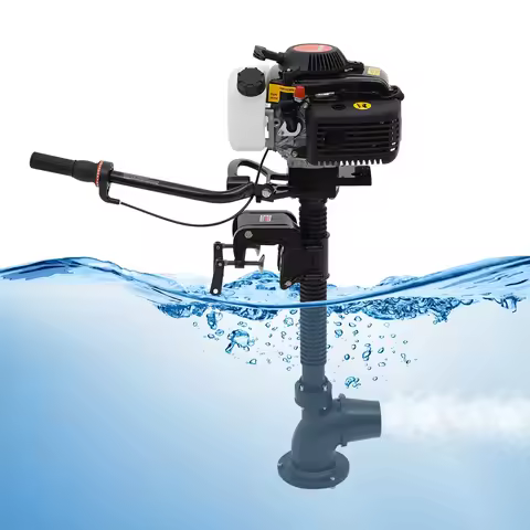 4.0HP 55cc 4 Stroke Jet Pump Outboard Motor 2900W Wind Cooling Marine Engine, 360° Rotatable Fishing