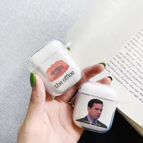 Michael Scott The Office Funny Humor 5 Airpod Case For Airpods 4 3 2 1 Cases For Air pod Pro3 Clear 