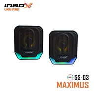 Speaker gaming inbox maximus gs-03 wired usb audio 3.5mm rgb 3d sound game bass gs03