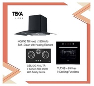 Teka NCW 90 T30 Self Cleaning Hood (1500m3/h) + Built In Hob GS82 AI AL TR (4.2KW) + Built In Oven TL 735B with 9 cooking functions with Ducting Set