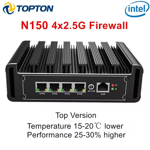 Topton Firewall Mini PC Intel N150 N100 Top Version 4x 2.5G i226-V Fanless Soft Router Micro Applian