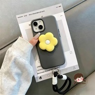 Simple Yellow Flowers Stand Candy Color Phone Case For OPPO Reno 6 Lite 6Z 5 4 Lite 5Z 5F 5K 4F Find