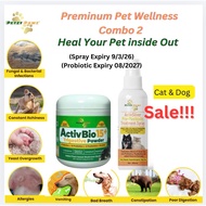 Premium Pet Welness Combo 2 (ActivBio All-in-1 Probiotic Supplement & ActivSilver Skin/Fur Treatment
