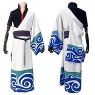 NEW HOLOUN Gintama Anime Sakata Gintoki Cosplay Costume Wig Kimono Top Pants Cos Convention Hallowee