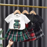 COD Dres Anak perempuan setelan baju kaos dan rok anak perempuan viral setelan baju anak perempuan v