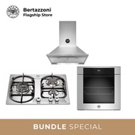 [Bulky] Bertazzoni 60cm 3-Burner Gas + Oven + Hood Bundle (P6501PROXE 60cm Gas Hob +  F6011MODEL 11 Function Oven + KPL60PLAG1XA Wall-Mount Hood)