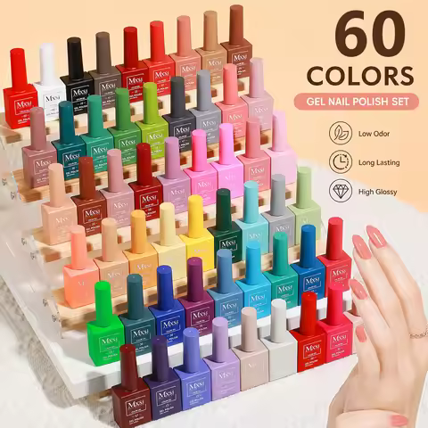 Mxsi 60 Colors Gel Nail Polish Set 15ml Glitter Soak Off UV Semi Permanent Varnish Art Salon Very Go