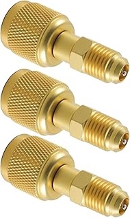 3 Pcs A2L R32 R454B 1/4" Left-Hand Female to 1/4" Right-Hand Male Flare Fittings Thread HVAC Adapter