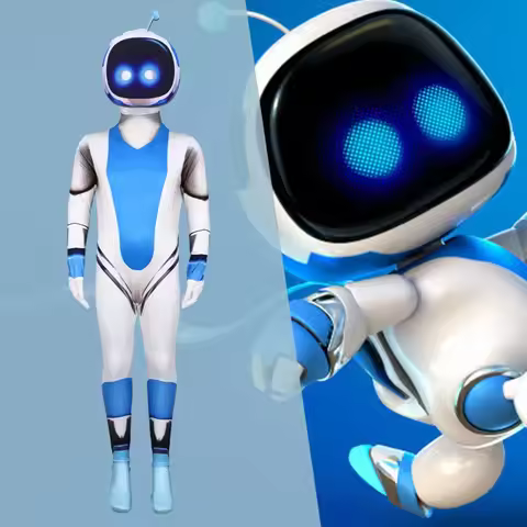 New 2026 ♥ Astro Bot Game Children Adult Cosplay Jumpsuit Headwear Suit Performance Carnival Costume