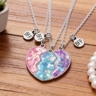 Women's Friendship Necklace, Friendship Necklaces for 3 People, Healing Glass Pendant Necklaces, Bes
