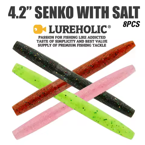 LUREHOLIC 4.2" 10cm7g Senko with A Large Amount of Salt Added Rapid Sinking Crazy Shaking Soft Worm 