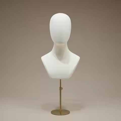 Mannequin Head with Shoulders Upright Mannequin Head Featureless for Retailers