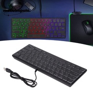 Wired Gaming Keyboard, 64 Keys  Backlights Mini Keyboard, Portable Design Plug and Play 3 Backlights