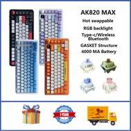 AJAZZ Ak820 MXA Wireless Mechanical Keyboard 75% GASKET Structure Hot swappable RGB Custom Keyboard with Screen Knob